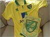 NORWICH CITY FC SHIRT AND FULLY SIGNED 2012-2013 PENDANT
